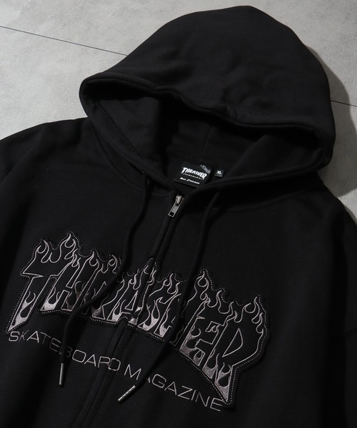 THRASHER(スラッシャー)の「【THRASHER/スラッシャー】裏起毛 ロゴデザイン ジップアップパーカー(パーカー・メンズ・グレー系その他/グレー/ブラック系2/ブラック系1/ピンク/カーキ/ブラック系3・XL/L/M/FREE)」の15枚目の写真