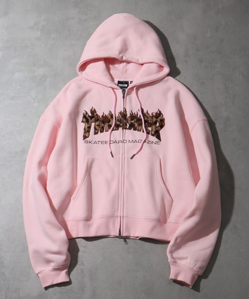 THRASHER(スラッシャー)の「【THRASHER/スラッシャー】裏起毛 ロゴデザイン ジップアップパーカー(パーカー・メンズ・グレー系その他/グレー/ブラック系2/ブラック系1/ピンク/カーキ/ブラック系3・XL/L/M/FREE)」の8枚目の写真