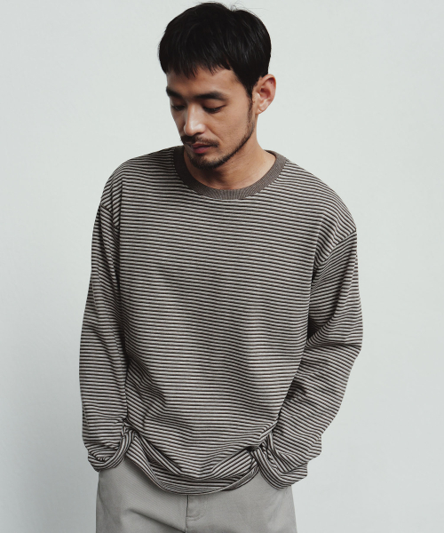 BLANKROOM(ブランクルーム)の「ペンシルストライプロングスリーブT_MOCHA BEIGE(Tシャツ/カットソー・メンズ・その他・1/2)」の4枚目の写真