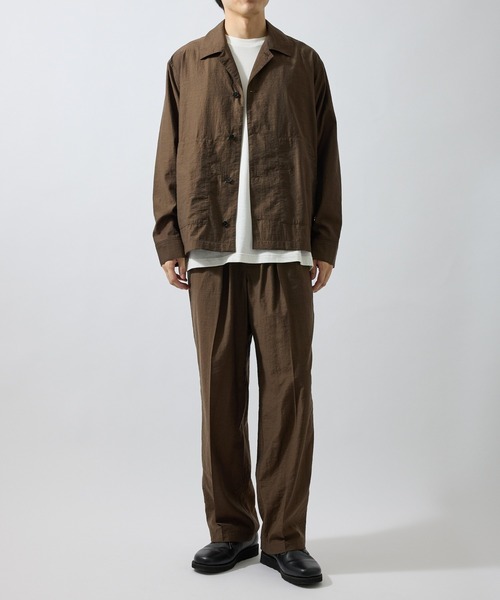 le cercle ADAM ET ROPE'(ルセルクルアダムエロペ)の「ウールブレンドシャツブルゾン/セットアップ対応(ブルゾン・メンズ・ダークブラウン/ブラック・L/M/LL)」の18枚目の写真