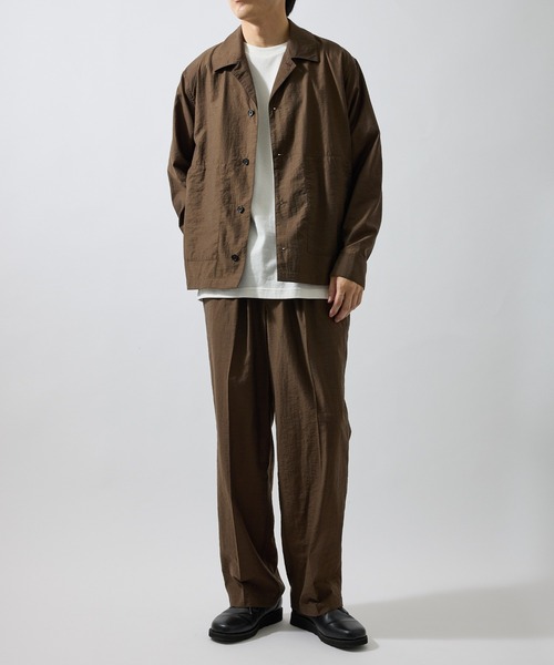 le cercle ADAM ET ROPE'(ルセルクルアダムエロペ)の「ウールブレンドシャツブルゾン/セットアップ対応(ブルゾン・メンズ・ダークブラウン/ブラック・L/M/LL)」の19枚目の写真