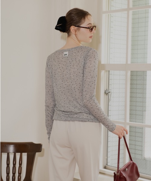 JUMELLE(ジュメロ)の「シアードットプルオーバー(Tシャツ/カットソー・レディース・ホワイト/アイボリー/グレー・MEDIUM)」の3枚目の写真