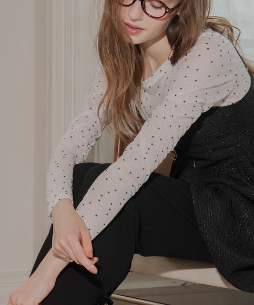 JUMELLE(ジュメロ)の「シアードットプルオーバー(Tシャツ/カットソー・レディース・ホワイト/アイボリー/グレー・MEDIUM)」の1枚目の写真