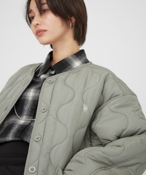 Remind me and forever（リマインドミーアンドフォーエバー）の「【US. POLO ASSN.】配色キルティングブルゾン（ブルゾン・レディース・アイボリー/ブラック/グリーン・MEDIUM/LARGE）」の19枚目の写真