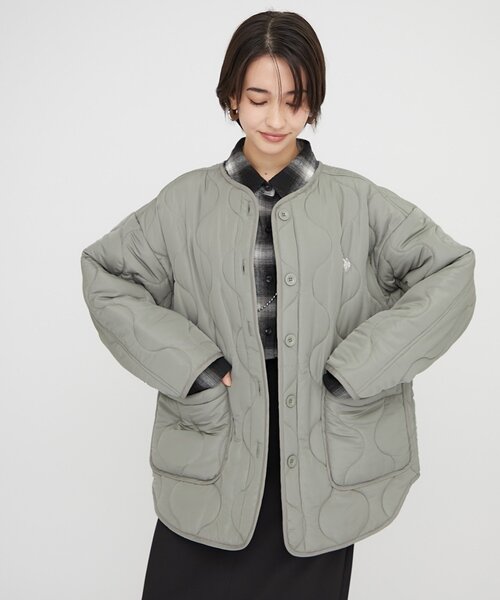Remind me and forever（リマインドミーアンドフォーエバー）の「【US. POLO ASSN.】配色キルティングブルゾン（ブルゾン・レディース・アイボリー/ブラック/グリーン・MEDIUM/LARGE）」の21枚目の写真