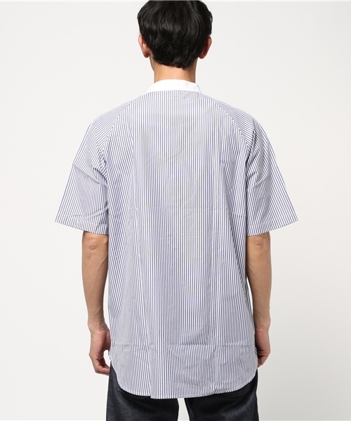 GLOBAL WORK(グローバルワーク)の「バンドカラーシャツ半袖/717335(シャツ/ブラウス・メンズ・ブルー/ホワイト・SMALL/LARGE/X-LARGE/MEDIUM)」の5枚目の写真