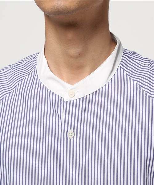 GLOBAL WORK(グローバルワーク)の「バンドカラーシャツ半袖/717335(シャツ/ブラウス・メンズ・ブルー/ホワイト・SMALL/LARGE/X-LARGE/MEDIUM)」の6枚目の写真