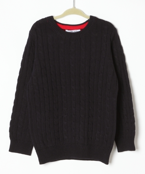 GLOBAL WORK（グローバルワーク）の「【キッズ】アラエルケーブルニットプルオーバー長袖/727332 （Tシャツ/カットソー・キッズ・ホワイト/ブラック/カーキ/ネイビー/グレー/ブルー・X-LARGE/SMALL/LARGE/MEDIUM）」の5枚目の写真