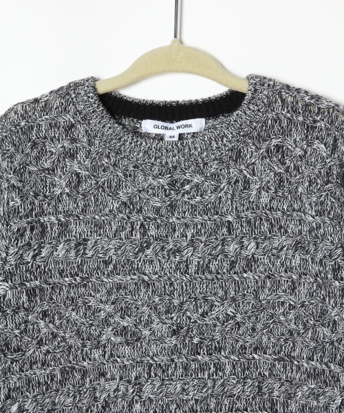 GLOBAL WORK（グローバルワーク）の「【キッズ】アラエルケーブルニットプルオーバー長袖/727332 （Tシャツ/カットソー・キッズ・ホワイト/ブラック/カーキ/ネイビー/グレー/ブルー・X-LARGE/SMALL/LARGE/MEDIUM）」の8枚目の写真