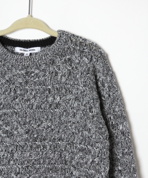 GLOBAL WORK（グローバルワーク）の「【キッズ】アラエルケーブルニットプルオーバー長袖/727332 （Tシャツ/カットソー・キッズ・ホワイト/ブラック/カーキ/ネイビー/グレー/ブルー・X-LARGE/SMALL/LARGE/MEDIUM）」の9枚目の写真