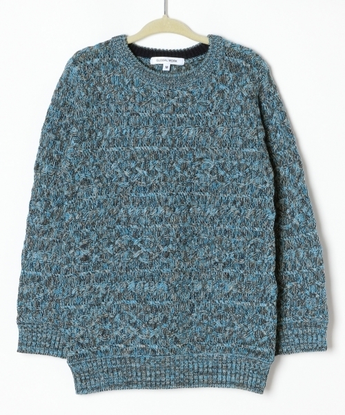 GLOBAL WORK（グローバルワーク）の「【キッズ】アラエルケーブルニットプルオーバー長袖/727332 （Tシャツ/カットソー・キッズ・ホワイト/ブラック/カーキ/ネイビー/グレー/ブルー・X-LARGE/SMALL/LARGE/MEDIUM）」の18枚目の写真