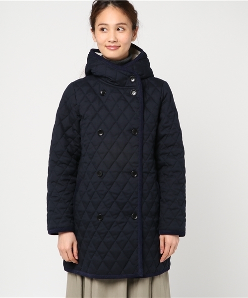 LBC(エルビーシー)の「カチオンキルトフードボアジャケット (その他アウター・レディース・ネイビー/ライトグレー/ブラウン・MEDIUM/LARGE)」の4枚目の写真