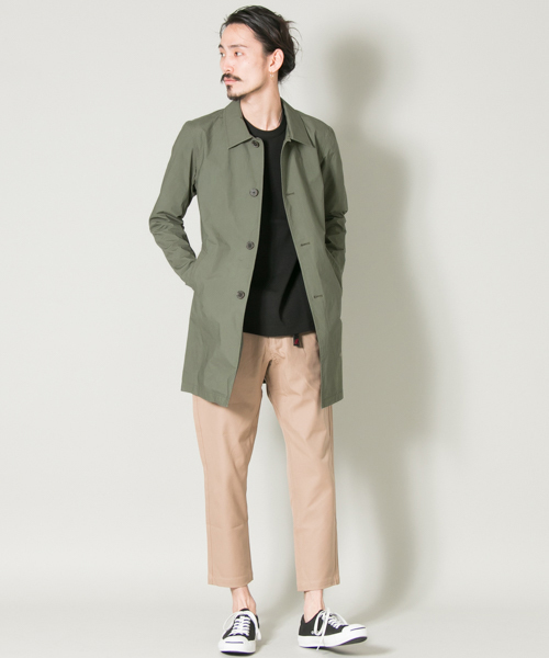 URBAN RESEARCH（アーバンリサーチ）の「UR コットンストレッチタイプライターコート（ステンカラーコート・メンズ・ベージュ/ネイビー/カーキ/グリーン/ブルー・LARGE/MEDIUM）」の21枚目の写真