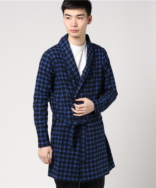 VENCEEXCHANGE（ヴァンスエクスチェンジ）の「チェックショールガウン             （その他アウター・メンズ・レッド/ブルー・LARGE/MEDIUM）」の10枚目の写真