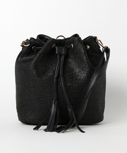 PLAIN CLOTHING（プレーンクロージング）の「2WAY巾着ショルダーバッグ【PLAIN CLOTHING】（ショルダーバッグ・レディース・イエロー系その他/ベージュ系その他/ホワイト系その他/ブラック×ブラック・FREE）」の11枚目の写真