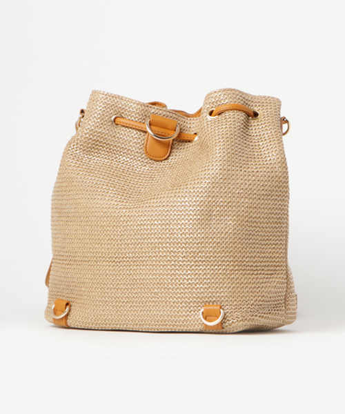 PLAIN CLOTHING（プレーンクロージング）の「2WAY巾着ショルダーバッグ【PLAIN CLOTHING】（ショルダーバッグ・レディース・イエロー系その他/ベージュ系その他/ホワイト系その他/ブラック×ブラック・FREE）」の12枚目の写真