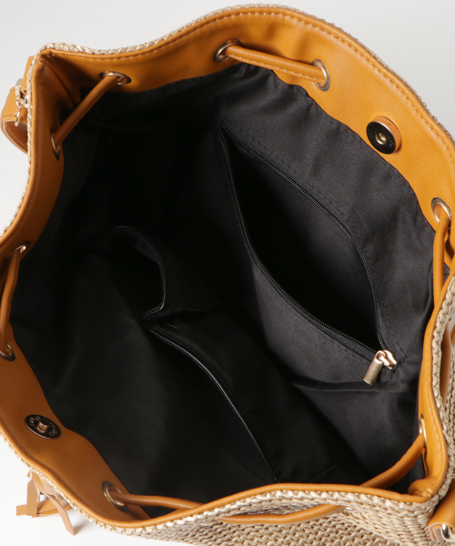 PLAIN CLOTHING（プレーンクロージング）の「2WAY巾着ショルダーバッグ【PLAIN CLOTHING】（ショルダーバッグ・レディース・イエロー系その他/ベージュ系その他/ホワイト系その他/ブラック×ブラック・FREE）」の16枚目の写真