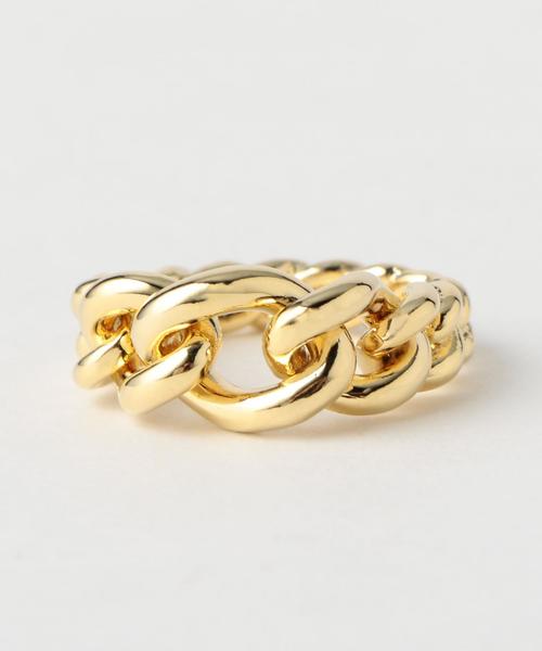 green label relaxing（グリーンレーベルリラクシング）の「KC チェーンリング（リング・レディース・ゴールド/シルバー・FREE）」の2枚目の写真