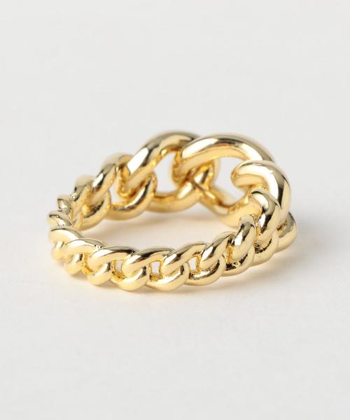 green label relaxing（グリーンレーベルリラクシング）の「KC チェーンリング（リング・レディース・ゴールド/シルバー・FREE）」の3枚目の写真