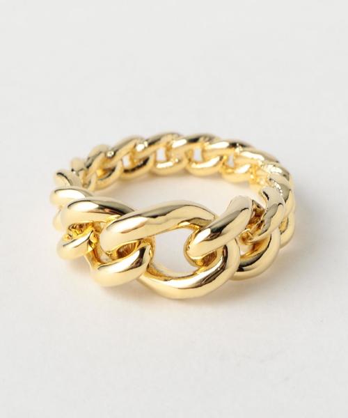 green label relaxing（グリーンレーベルリラクシング）の「KC チェーンリング（リング・レディース・ゴールド/シルバー・FREE）」の4枚目の写真