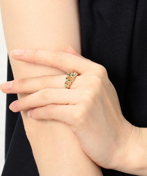 green label relaxing（グリーンレーベルリラクシング）の「KC チェーンリング（リング・レディース・ゴールド/シルバー・FREE）」の5枚目の写真