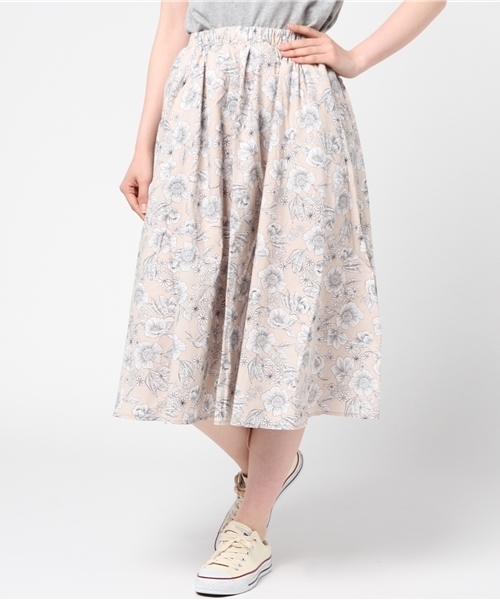 PUNYUS（プニュズ）の「花柄ロングスカート（スカート・レディース・グリーン/ネイビー/ベージュ・2/1/3）」の13枚目の写真