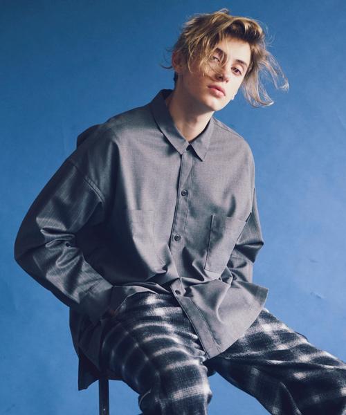 MONKEY TIME（モンキータイム）の「＜monkey time＞ TR/GEORGETTE WIDE SHIRT/シャツ（シャツ/ブラウス・メンズ・ブラック/グレー・SMALL/MEDIUM/LARGE/X-LARGE）」の2枚目の写真