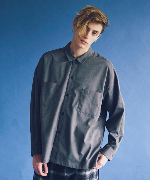 MONKEY TIME（モンキータイム）の「＜monkey time＞ TR/GEORGETTE WIDE SHIRT/シャツ（シャツ/ブラウス・メンズ・ブラック/グレー・SMALL/MEDIUM/LARGE/X-LARGE）」の4枚目の写真