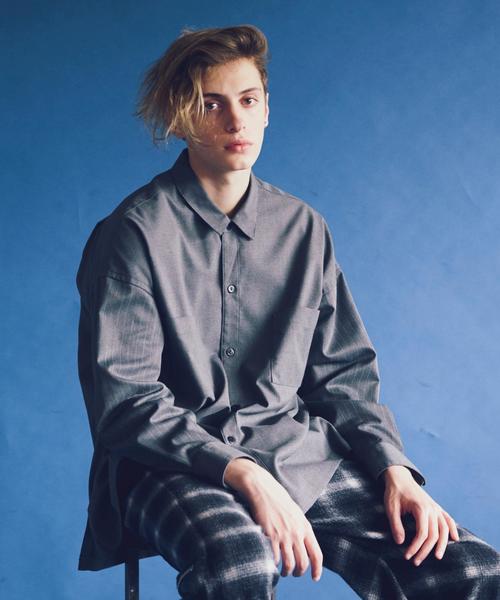 MONKEY TIME（モンキータイム）の「＜monkey time＞ TR/GEORGETTE WIDE SHIRT/シャツ（シャツ/ブラウス・メンズ・ブラック/グレー・SMALL/MEDIUM/LARGE/X-LARGE）」の5枚目の写真