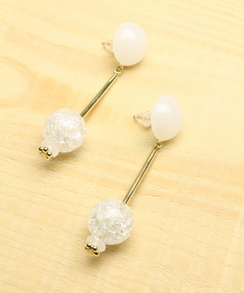 misto accessories（ミストアクセサリーズ）の「HK-PIERCE-03/パステルマーブルピアス（ピアス（両耳用）・レディース・ホワイト/ブルー/ピンク・FREE）」の5枚目の写真