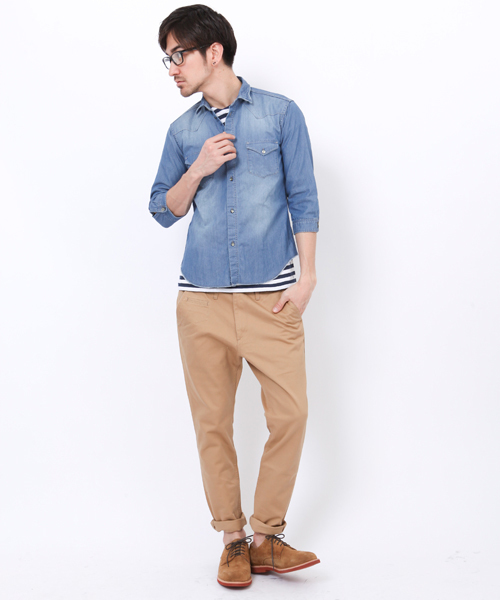 BEAUTY&YOUTH UNITED ARROWS（ビューティーアンドユースユナイテッドアローズ）の「by ∴ デニム/ウエスタンシャツ 7SL◆（シャツ/ブラウス・メンズ・ライトブルー/コバルトブルー・SMALL/MEDIUM/LARGE/X-LARGE）」の6枚目の写真