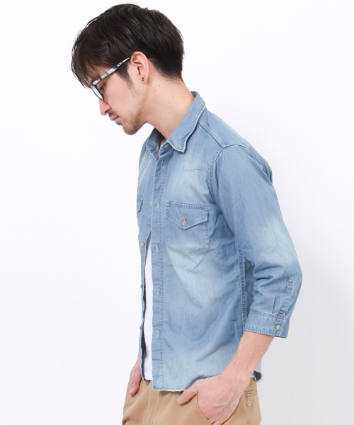 BEAUTY&YOUTH UNITED ARROWS（ビューティーアンドユースユナイテッドアローズ）の「by ∴ デニム/ウエスタンシャツ 7SL◆（シャツ/ブラウス・メンズ・ライトブルー/コバルトブルー・SMALL/MEDIUM/LARGE/X-LARGE）」の19枚目の写真