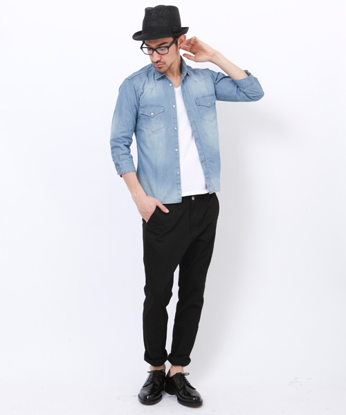 BEAUTY&YOUTH UNITED ARROWS（ビューティーアンドユースユナイテッドアローズ）の「by ∴ デニム/ウエスタンシャツ 7SL◆（シャツ/ブラウス・メンズ・ライトブルー/コバルトブルー・SMALL/MEDIUM/LARGE/X-LARGE）」の16枚目の写真