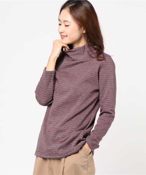 Honeys（ハニーズ）の「裏シャギーハイネック（Tシャツ/カットソー・レディース・チャコール/ブルー系その他/ピンク系その他/ブラック/ピンク/アイボリー/ベージュ系その他・L/LL/M）」の7枚目の写真