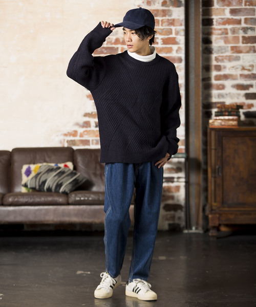 WEGO（ウィゴー）の「WEGO/ウールタッチサイドスリットニット（ニット/セーター・メンズ・杢グレー/ブラック/ネイビー/ホワイト・LARGE/MEDIUM/SMALL）」の10枚目の写真