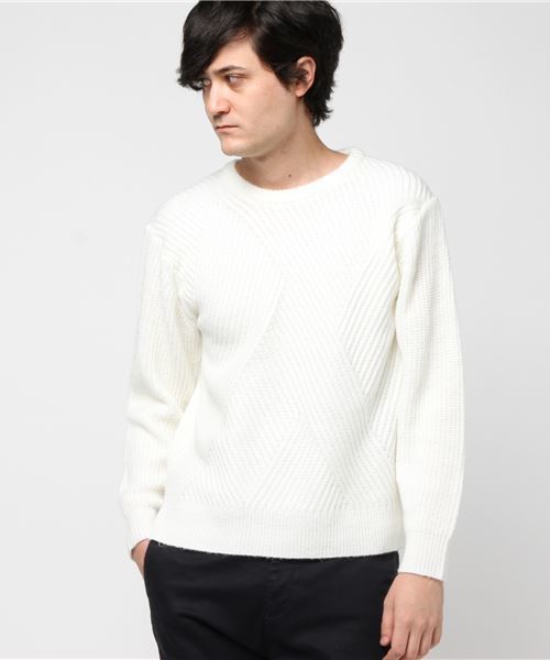 WEGO（ウィゴー）の「WEGO/ウールタッチサイドスリットニット（ニット/セーター・メンズ・杢グレー/ブラック/ネイビー/ホワイト・LARGE/MEDIUM/SMALL）」の15枚目の写真