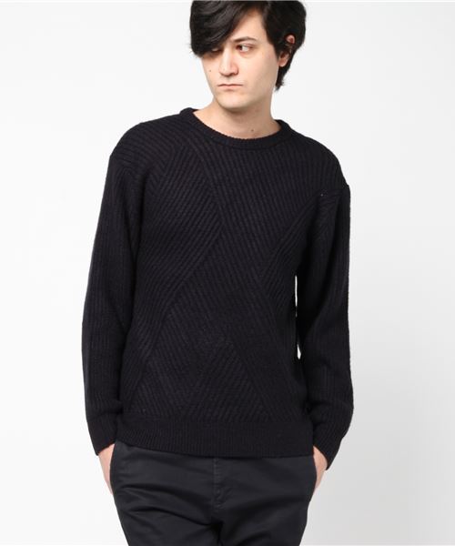 WEGO（ウィゴー）の「WEGO/ウールタッチサイドスリットニット（ニット/セーター・メンズ・杢グレー/ブラック/ネイビー/ホワイト・LARGE/MEDIUM/SMALL）」の19枚目の写真