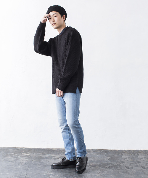 WEGO（ウィゴー）の「WEGO/ウールタッチサイドスリットニット（ニット/セーター・メンズ・杢グレー/ブラック/ネイビー/ホワイト・LARGE/MEDIUM/SMALL）」の20枚目の写真