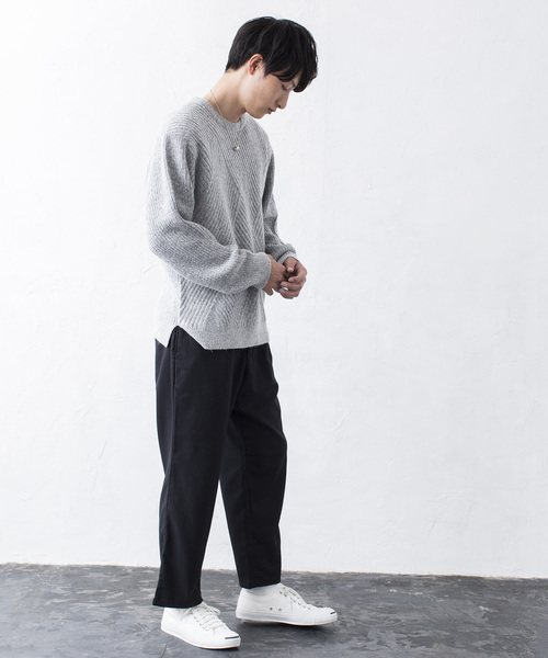 WEGO（ウィゴー）の「WEGO/ウールタッチサイドスリットニット（ニット/セーター・メンズ・杢グレー/ブラック/ネイビー/ホワイト・LARGE/MEDIUM/SMALL）」の11枚目の写真