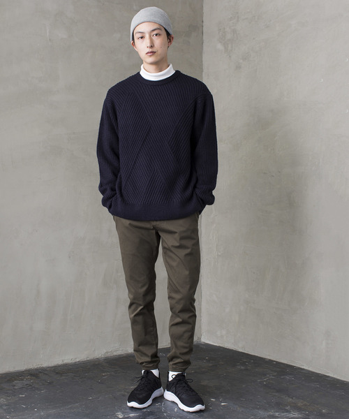 WEGO（ウィゴー）の「WEGO/ウールタッチサイドスリットニット（ニット/セーター・メンズ・杢グレー/ブラック/ネイビー/ホワイト・LARGE/MEDIUM/SMALL）」の16枚目の写真