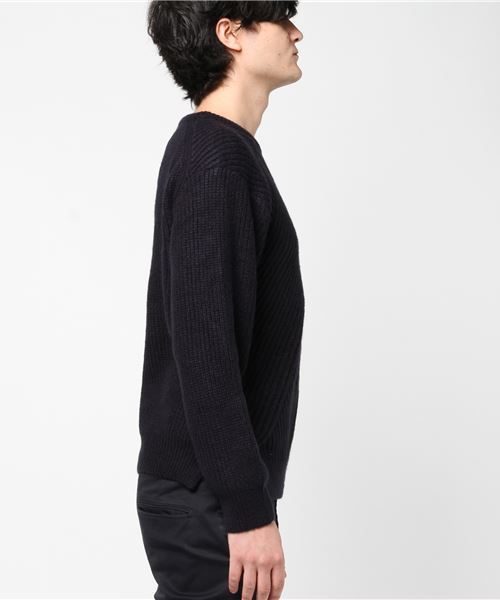 WEGO（ウィゴー）の「WEGO/ウールタッチサイドスリットニット（ニット/セーター・メンズ・杢グレー/ブラック/ネイビー/ホワイト・LARGE/MEDIUM/SMALL）」の9枚目の写真