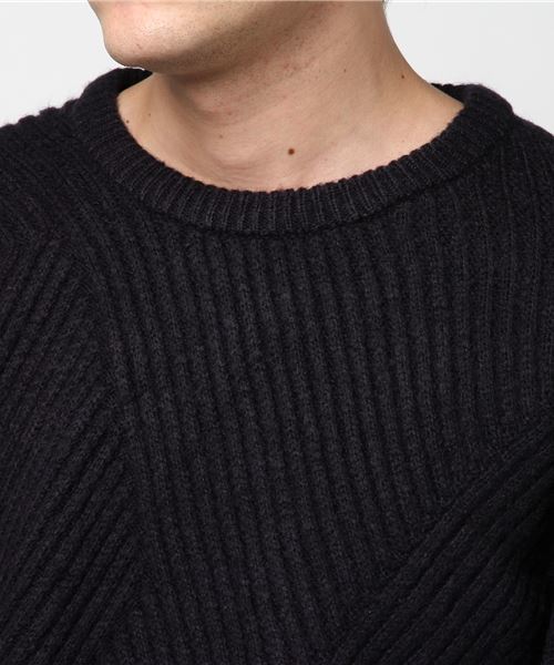 WEGO（ウィゴー）の「WEGO/ウールタッチサイドスリットニット（ニット/セーター・メンズ・杢グレー/ブラック/ネイビー/ホワイト・LARGE/MEDIUM/SMALL）」の7枚目の写真
