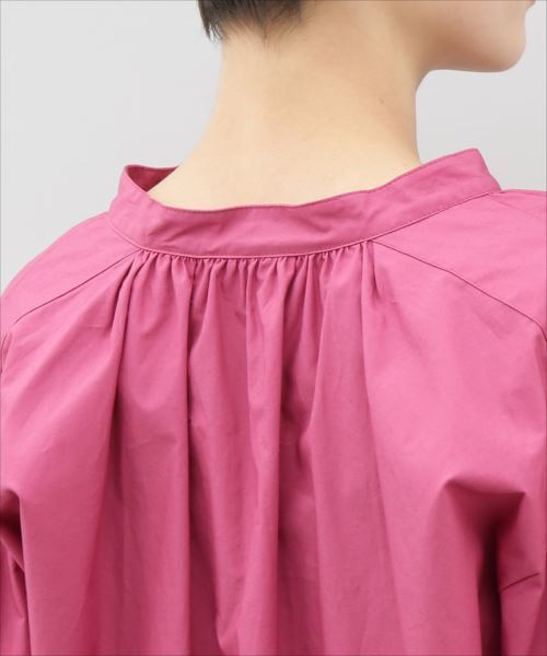 ADAM ET ROPE'(アダムエロペ)の「タイプライターレースギャザースモック(シャツ/ブラウス・レディース・ホワイト/ダークグリーン/ピンク・FREE)」の9枚目の写真