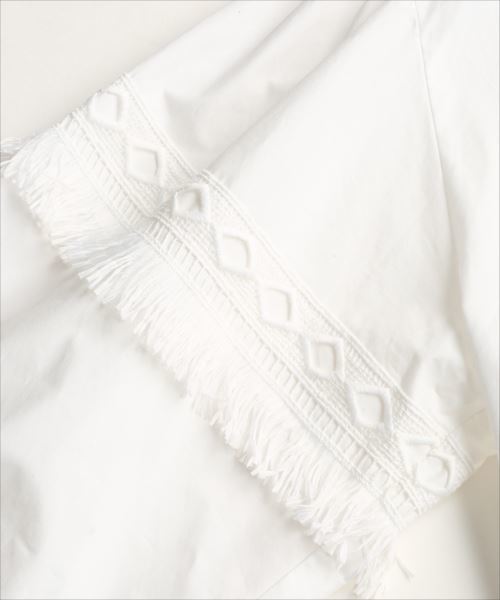 ADAM ET ROPE'(アダムエロペ)の「タイプライターレースギャザースモック(シャツ/ブラウス・レディース・ホワイト/ダークグリーン/ピンク・FREE)」の16枚目の写真