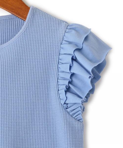 green label relaxing（グリーンレーベルリラクシング）の「【キッズ】ライトワッフル フリルプルオーバー ◆（Tシャツ/カットソー・キッズ・ネイビー/ライトブルー・105/135/125/115/95）」の11枚目の写真