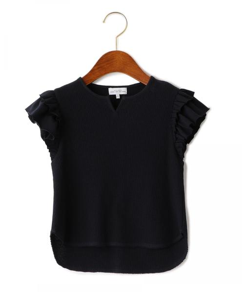 green label relaxing（グリーンレーベルリラクシング）の「【キッズ】ライトワッフル フリルプルオーバー ◆（Tシャツ/カットソー・キッズ・ネイビー/ライトブルー・105/135/125/115/95）」の5枚目の写真