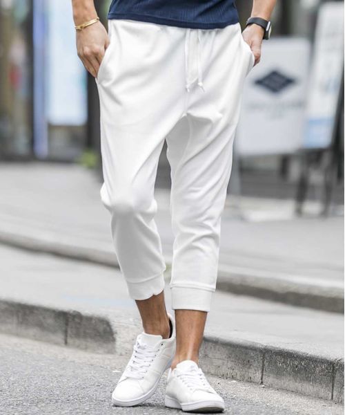 JILL BLAZE（ジルブレイズ）の「ポンチジャ－ジ／クロップドジョガ－パンツ（その他パンツ・メンズ・カーキ/チャコールグレー/ホワイト/ブラック/ネイビー/ライトグレー・M/LL/L）」の2枚目の写真