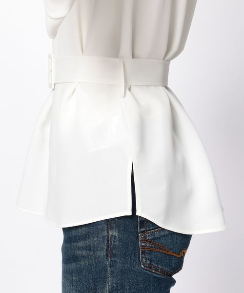 NARACAMICIE（ナラカミーチェ）の「ボリュームスリーブベルト付ブラウス（シャツ/ブラウス・レディース・ホワイト/ネイビー/ピンク・MEDIUM）」の11枚目の写真