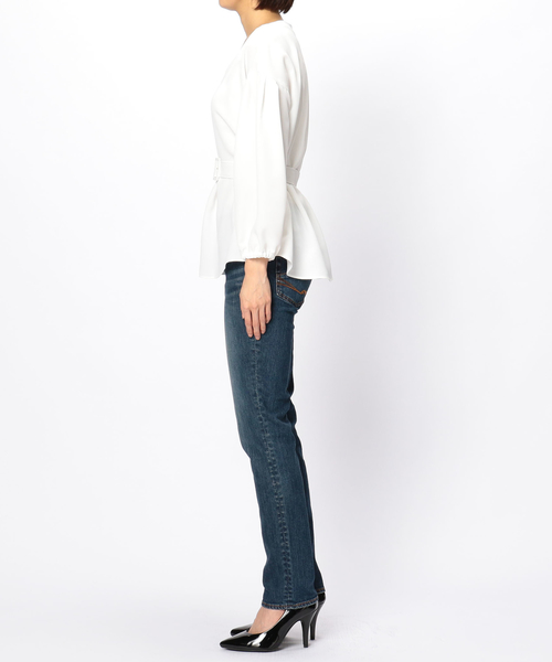 NARACAMICIE（ナラカミーチェ）の「ボリュームスリーブベルト付ブラウス（シャツ/ブラウス・レディース・ホワイト/ネイビー/ピンク・MEDIUM）」の9枚目の写真