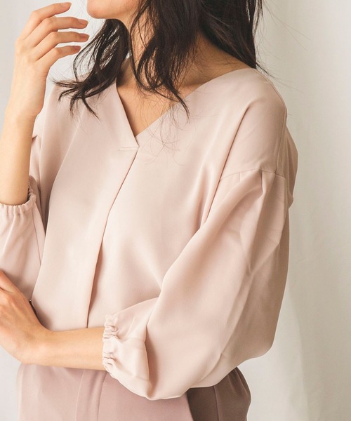 NARACAMICIE（ナラカミーチェ）の「ボリュームスリーブベルト付ブラウス（シャツ/ブラウス・レディース・ホワイト/ネイビー/ピンク・MEDIUM）」の3枚目の写真